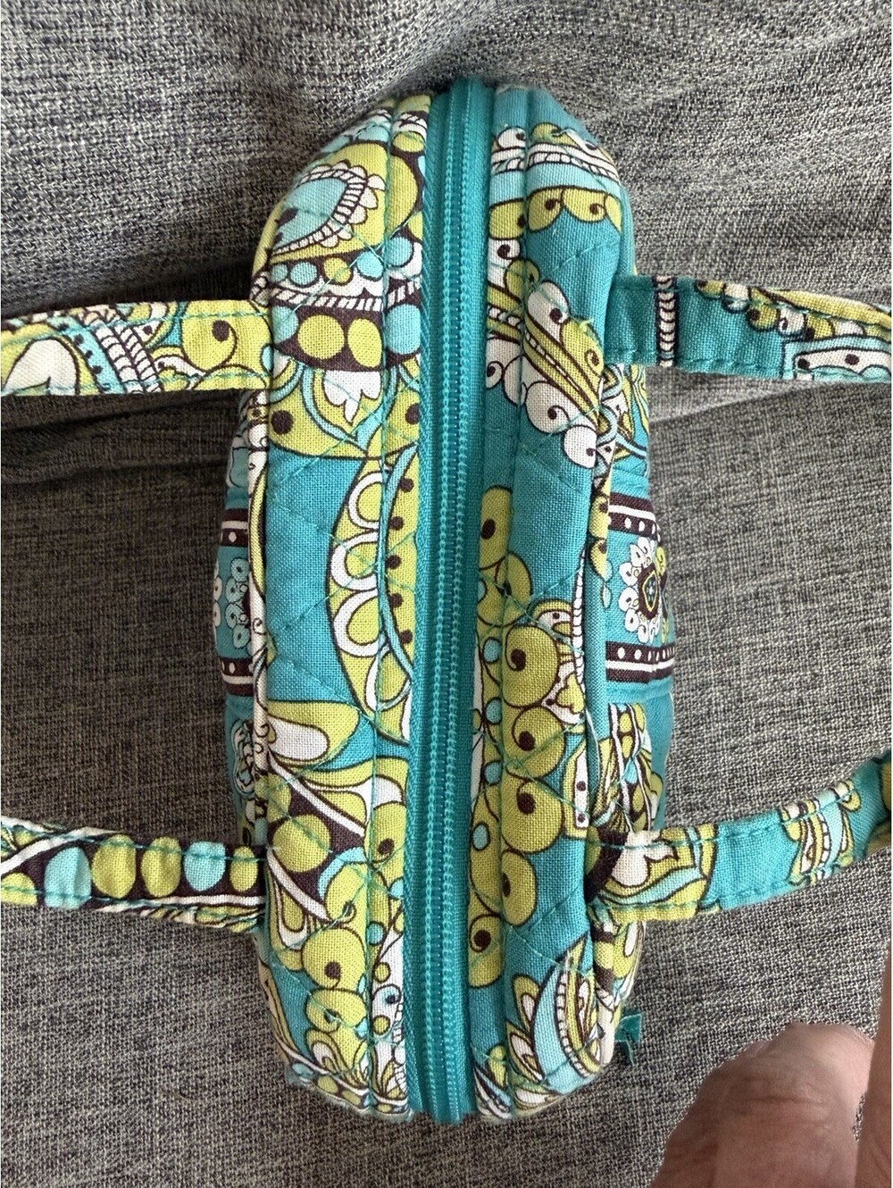 Vera Bradley Small Handbag In Peacock Paisley 8x4x2 Double Handle Zip Top - Picture 5 of 10